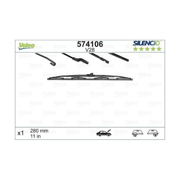 1 Balai d'essuie-glace VALEO Silencio V28