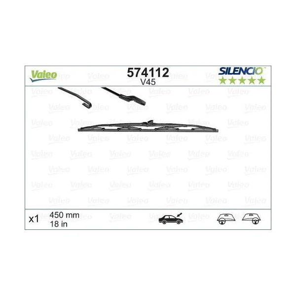 1 Balai d'essuie-glace VALEO Silencio V45