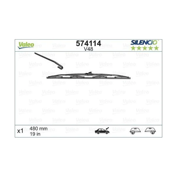 1 Balai d'essuie-glace VALEO Silencio V48