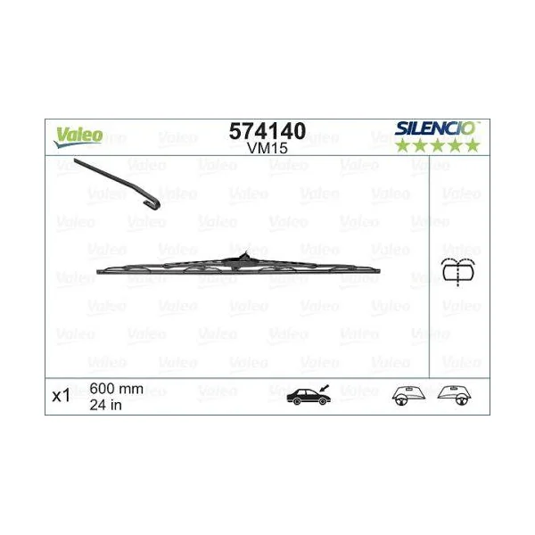 1 Balai d'essuie-glace VALEO Silencio VM15