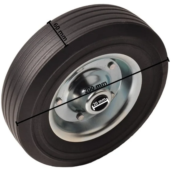 200x60 mm Galet avec jante en acier pour Roues jockey