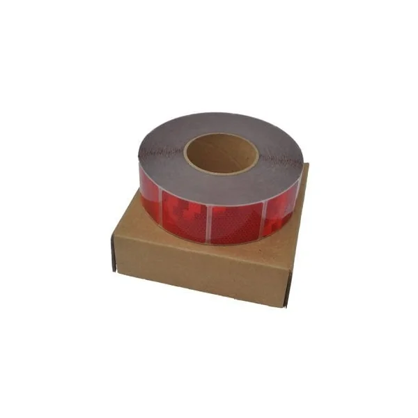 50 mètres de ruban adhésif réfléchissant pour surfaces souples - rouge