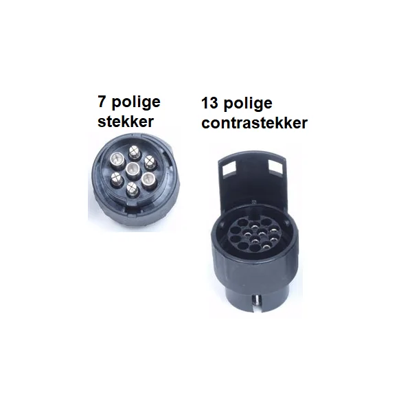 Adaptateur extra longue - voiture 7 broches > remorque 13 broches