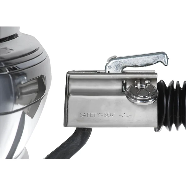 Antivol de timon boîtier Albe XL – Premium – Argent – Acier – incl. cadenas disque en inox avec 2 clés – Safetybox XL