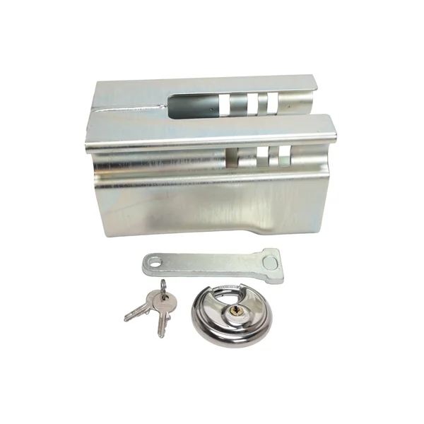 Antivols de tête Albe - premium - argent - acier - incl. cadenas disque en inox avec 2 clés