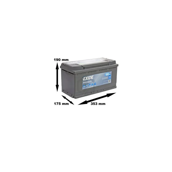 Batterie Exide Premium EA1000 12v 100AH 900A L5D