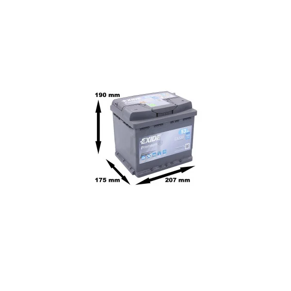 Batterie Exide Premium EA530 12v 53AH 540A L1D