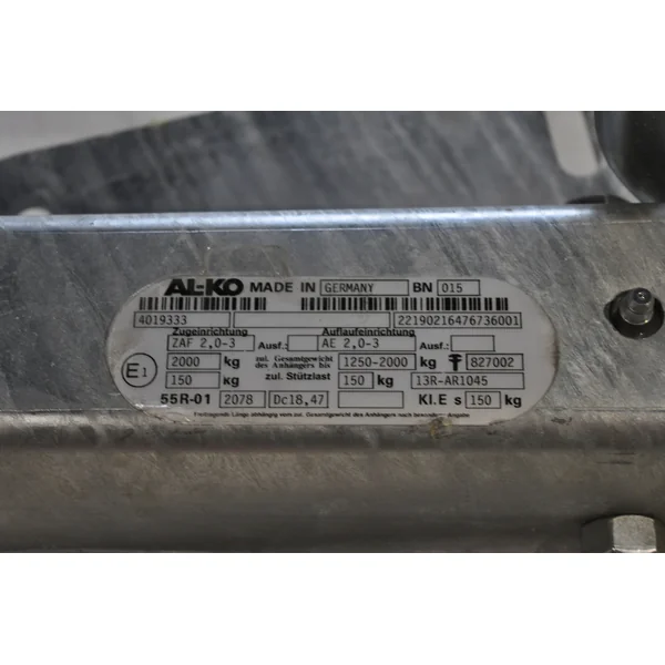 BPW Frein à inertie pour remorque - ZAF2.0-3 - capacité max : 2000 kg - y compris la console pour roue jockey