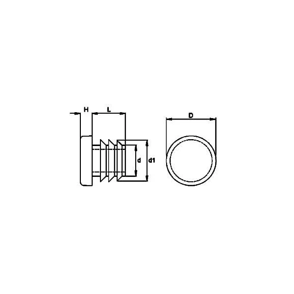 Capuchon enfichable rond 25 mm - 10 pièce