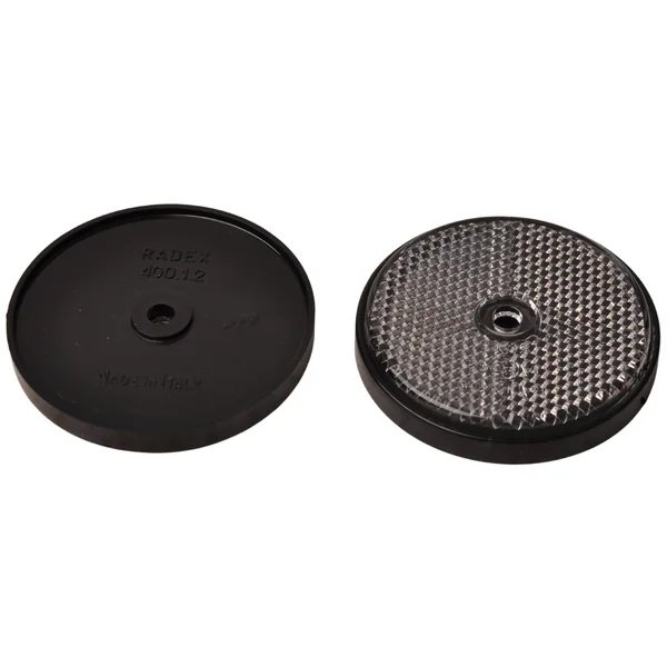 Catadioptre blanc 60 mm trous de vis ronds - 2 pièces