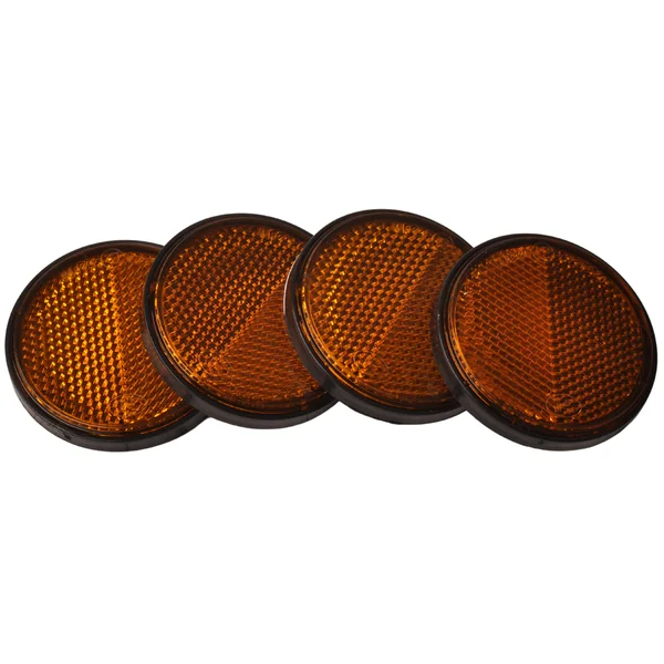 Catadioptre orange/jaune 58 mm rond autocollant 4 pièces