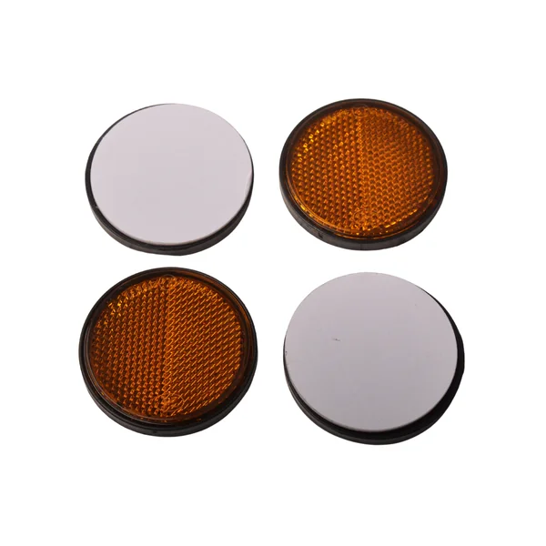 Catadioptre orange/jaune 58 mm rond autocollant 4 pièces