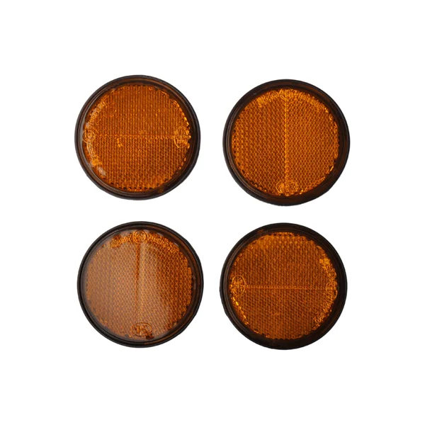Catadioptre orange/jaune 58 mm rond autocollant 4 pièces