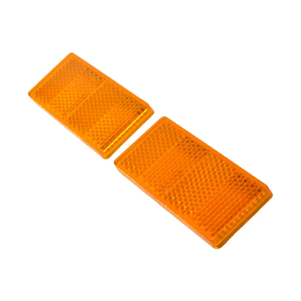 Catadioptre orange/jaune 70x30 mm autocollant - ensemble de 2 pièces