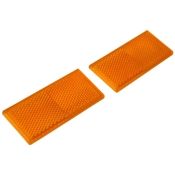 Catadioptre orange/jaune 82x36 mm autocollant - Ensemble de 2 pièces