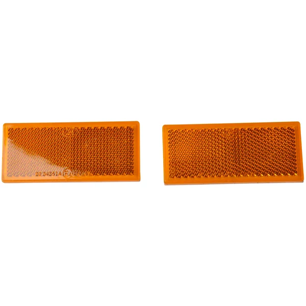 Catadioptre orange/jaune 82x36 mm autocollant - Ensemble de 2 pièces