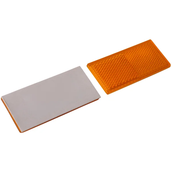 Catadioptre orange/jaune 82x36 mm autocollant - Ensemble de 2 pièces
