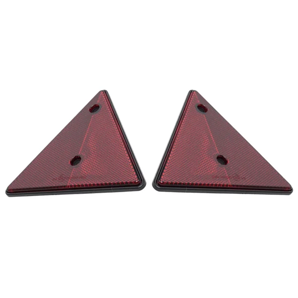 Catadioptre triangulaire rouge - 153x130 mm - Entraxe 70 mm - 2 piéces