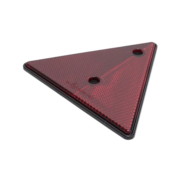 Catadioptre triangulaire rouge - 153x130 mm - Entraxe 70 mm - 2 piéces