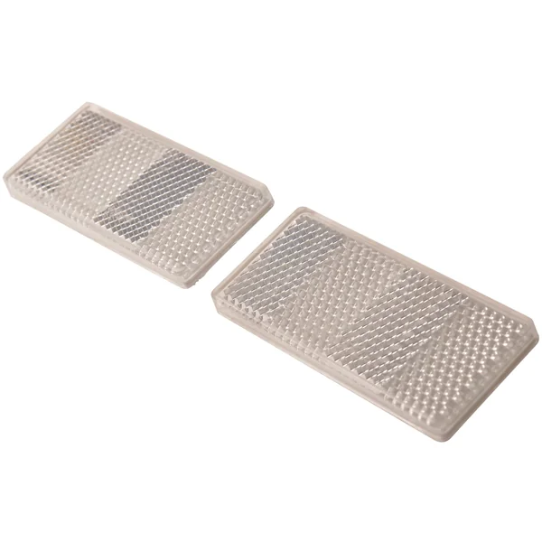 Catadioptres blancs 70x30 mm autocollants - Ensemble de 2 pièces