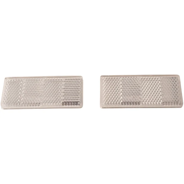Catadioptres blancs 70x30 mm autocollants - Ensemble de 2 pièces