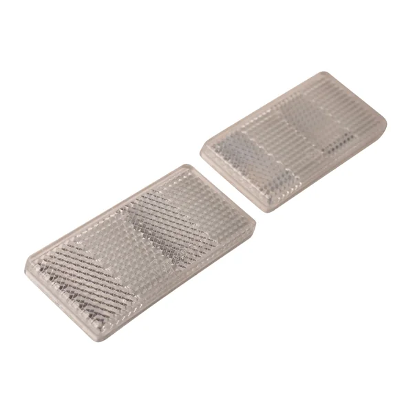 Catadioptres blancs 70x30 mm autocollants - Ensemble de 2 pièces