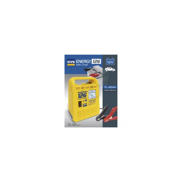 Chargeur de batterie GYS Energy 126 12V 4-6ah pour batterie de 15 à 60ah 023222