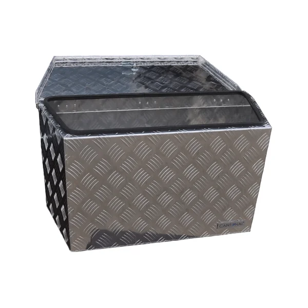 Coffre de timon en aluminium strié 760x380x400 mm