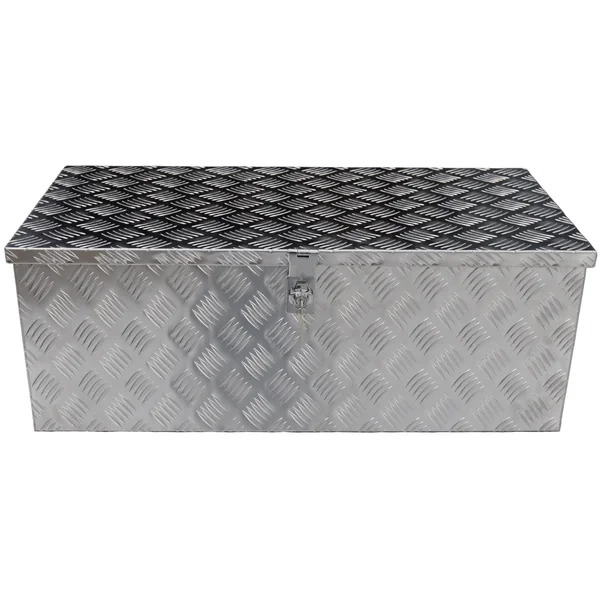 Coffre de timon en tôle aluminium antidérapante 840x400x310 mm – avec fermeture papillon
