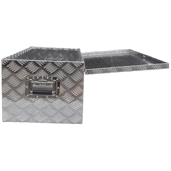 Coffre de timon en tôle aluminium antidérapante 840x400x310 mm – avec fermeture papillon
