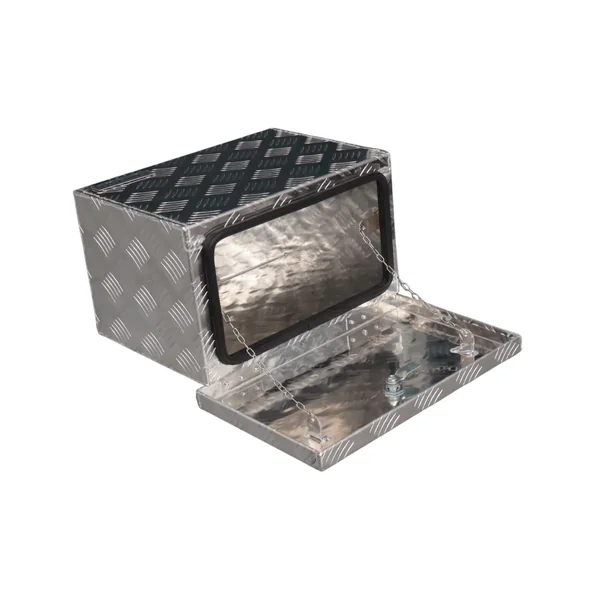 Coffre de timon en tôle aluminium larmée - 400×240×300 mm