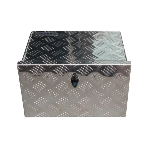 Coffre de timon en tôle aluminium larmée - 400×240×300 mm