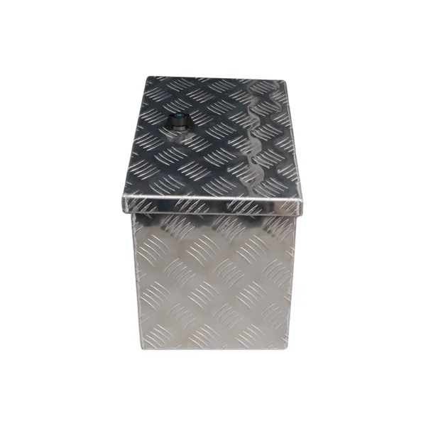 Coffre de timon en tôle aluminium larmée - 400×240×300 mm