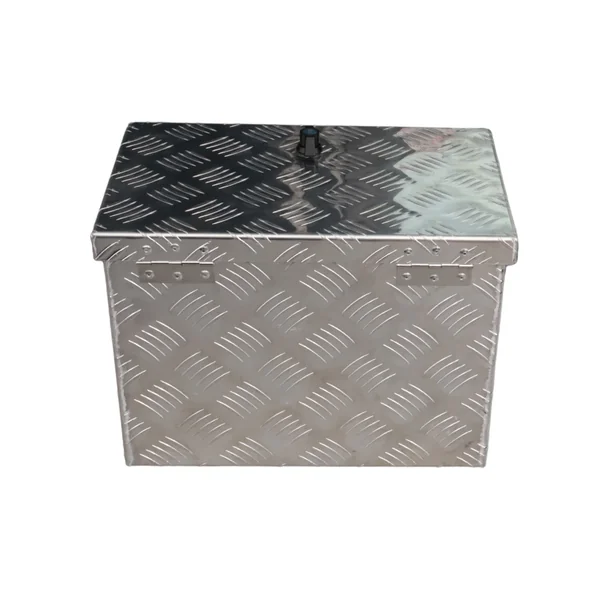 Coffre de timon en tôle aluminium larmée - 400×240×300 mm