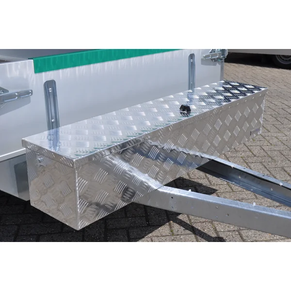 Coffre de timon en tôle aluminium à damier - 1250x250x250 mm