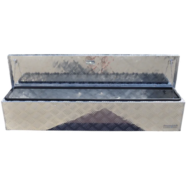 Coffre de timon en tôle aluminium à damier - 1250x250x250 mm
