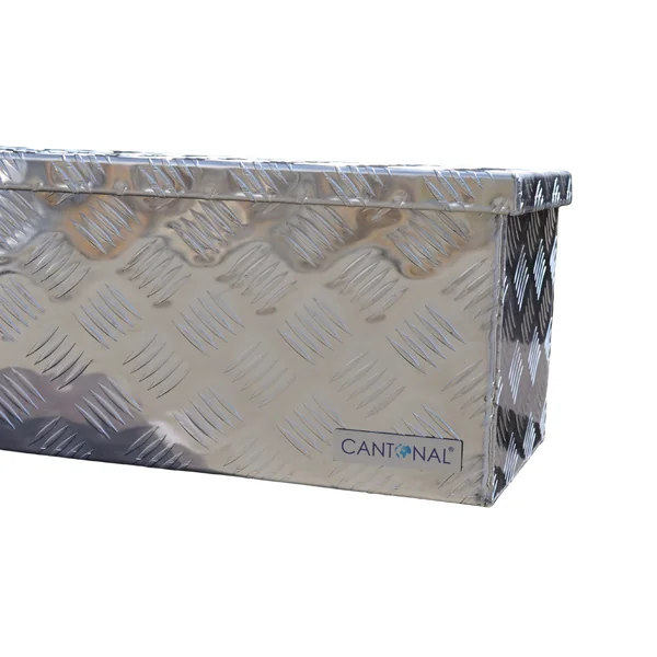 Coffre de timon en tôle aluminium à damier - 1250x250x250 mm