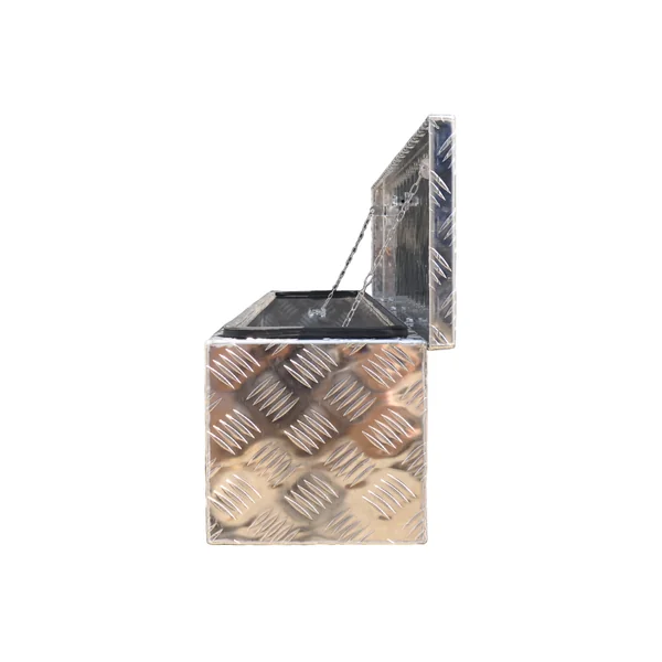 Coffre de timon en tôle aluminium à damier - 1250x250x250 mm