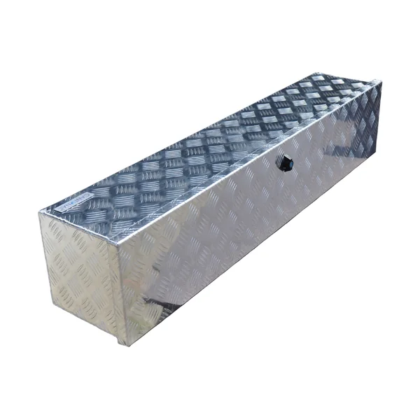 Coffre de timon en tôle aluminium à damier - 1250x250x250 mm