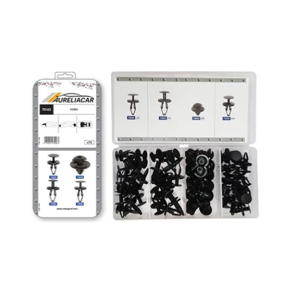 Coffret de 75 assortiments de Rivets plastiques d' aile avant, pare-chocs avant/arrière et sous caisse pour FORD, Neuf