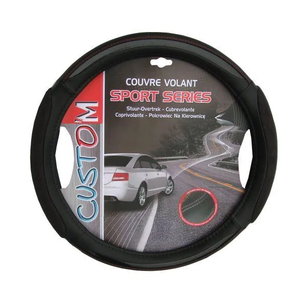 Couvre volant CUSTOMAGIC noir insert carbone
