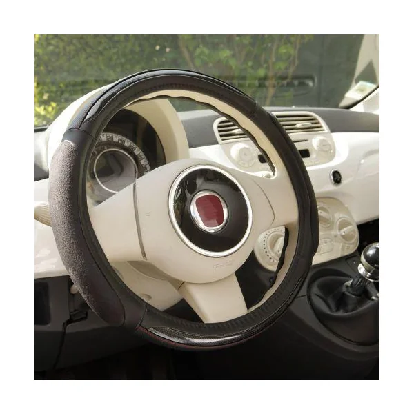 Couvre volant CUSTOMAGIC noir insert carbone