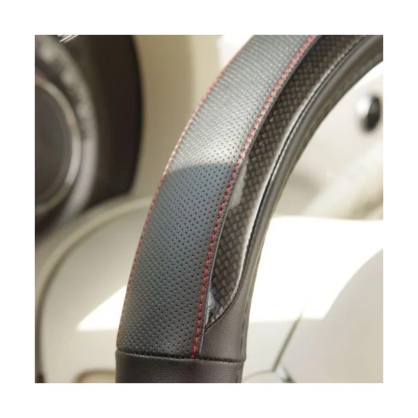 Couvre volant CUSTOMAGIC noir insert carbone