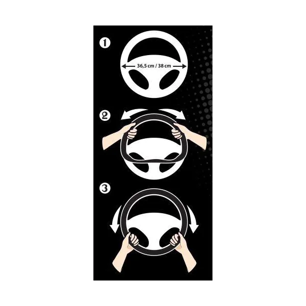 Couvre volant CUSTOMAGIC noir insert carbone