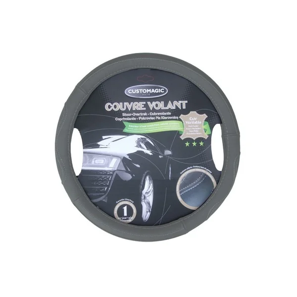 Couvre Volant en Cuir - Gris