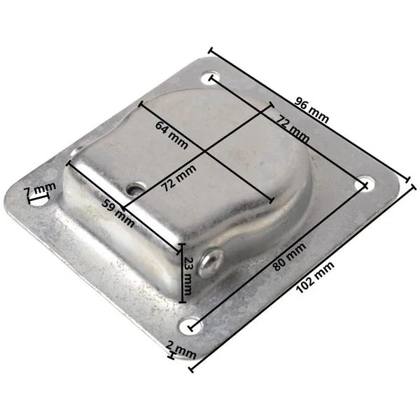 Creux d'arrimage escamotable Anneau d'arrimage simple 102x96 mm