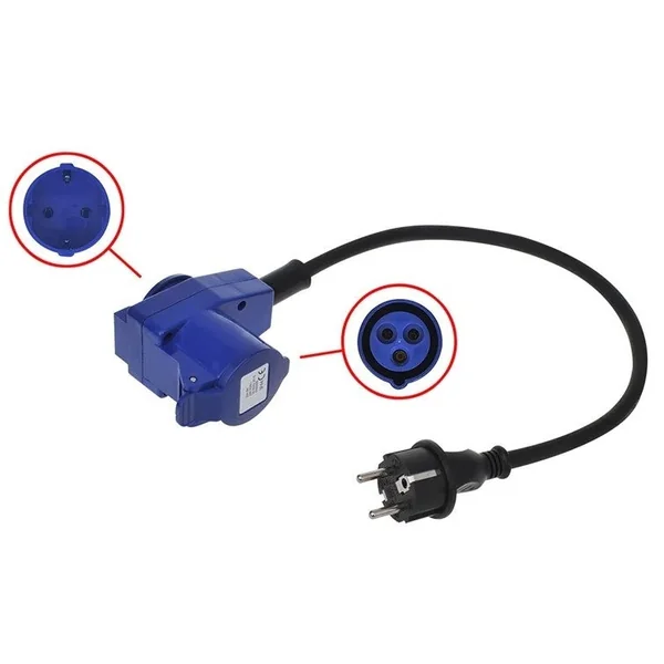 Câble de connexion 40cm de schuko à la prise CEE et à la prise schuko.