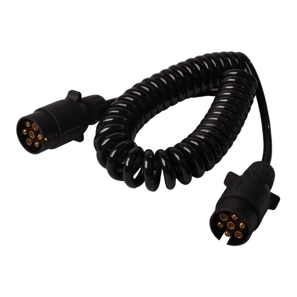 Câble spiralé premium 7 fils et 2x prises 7 broches - 90 à 250 cm
