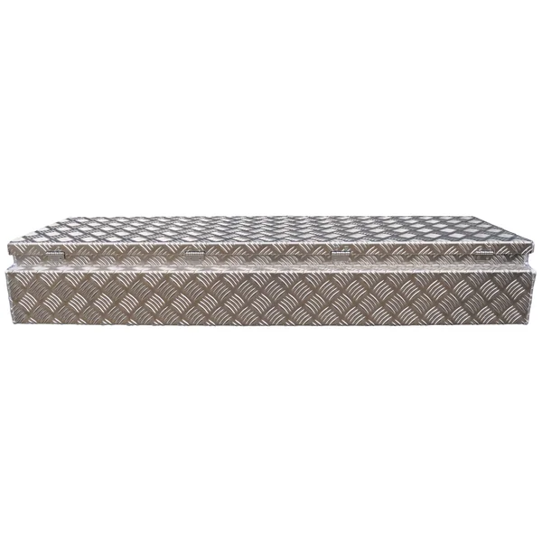 DE HAAN BOX HE - 1200x380x190 mm - boîte à timon en tôle d'aluminium à damier, étanche à l'eau et à la poussière - équipée de grenouillères remorques