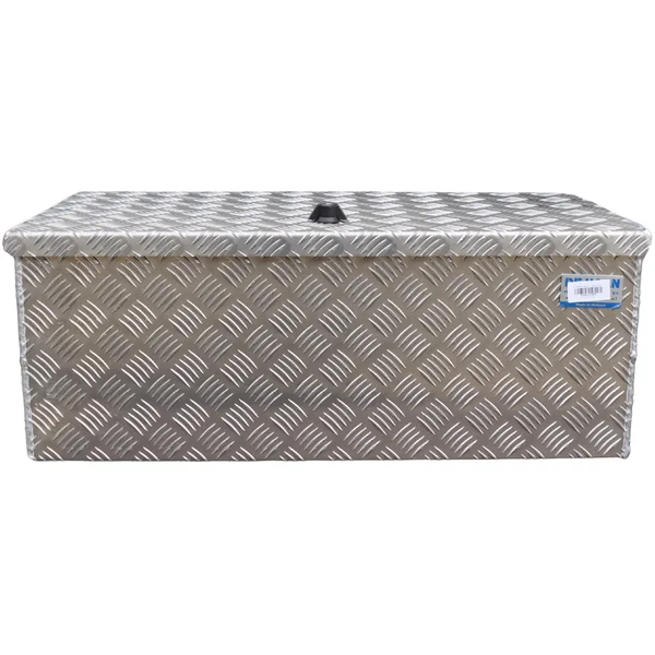 DE HAAN BOX L - 750x380x280 mm - boîte à timon en tôle striée aluminium étanche à l'eau et à la poussière - avec serrure à papillon, tendeur ou serrure en T